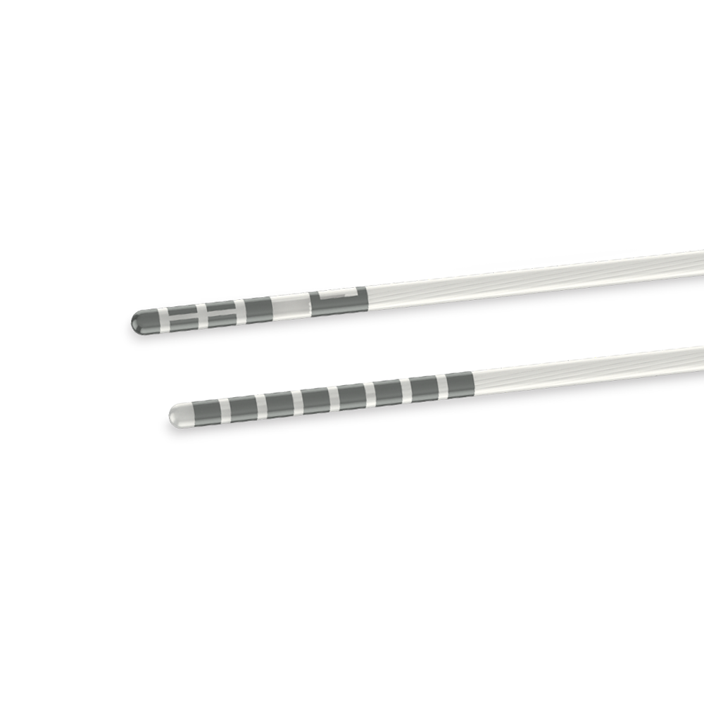 Electrodes of a brain pacemaker from Boston Scientific in detail 